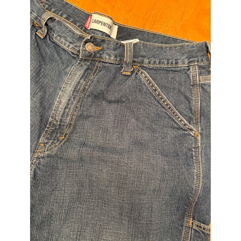 Levis Carpenter Shorts Mens 34 Blue Denim Baggy Skater Y2K Utility Work